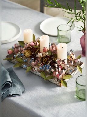 Anthropologie terrain Floral Metal Centerpiece, Rectangle